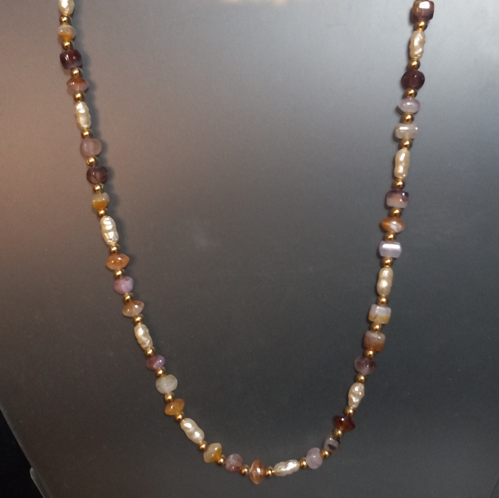 Napier Gold tone Multi Faux Gemstone Bead Necklace